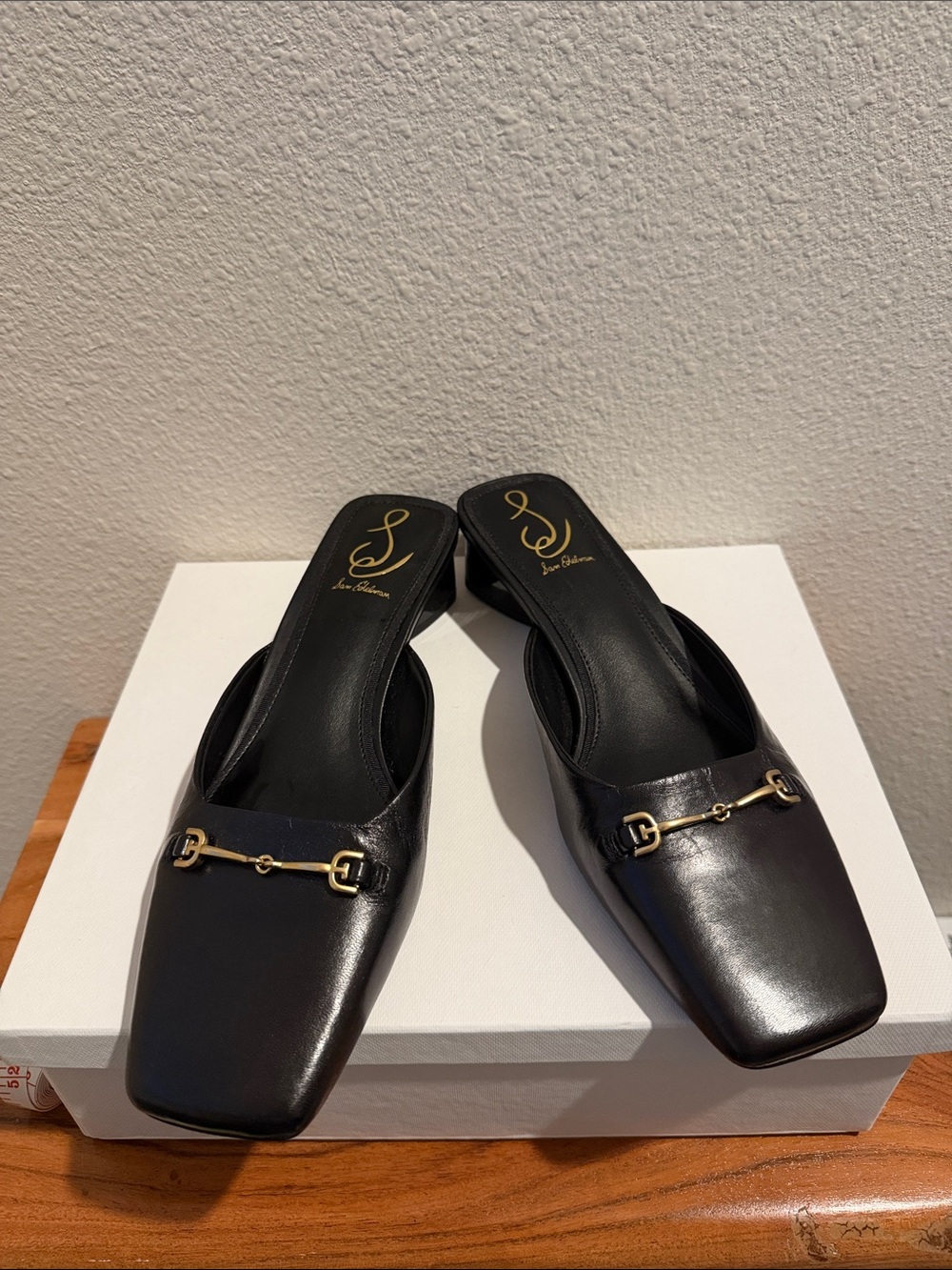 Sam Edelman Black Mule with Gold Bit Detail - Picture 3 of 4